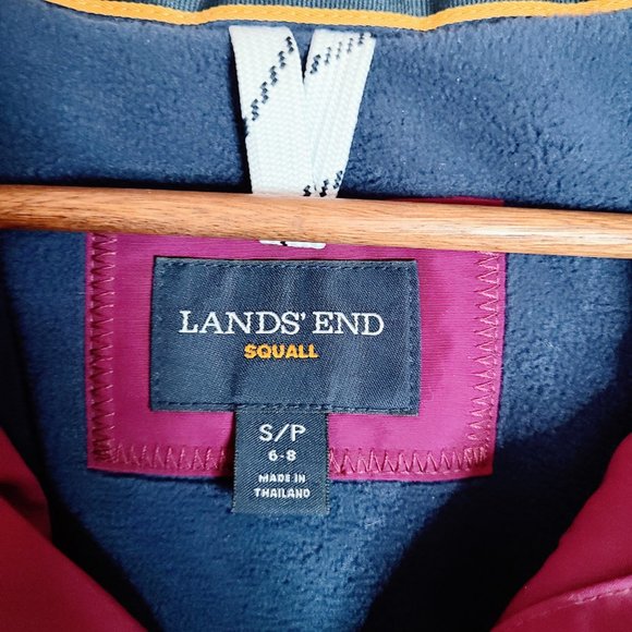 Lands' End Squall Plum Purple Full Zip Hooded Outerwear Rain Jacket Womens Small - Picture 14 of 16